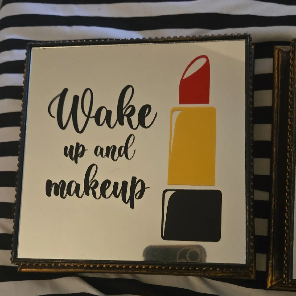 Wake Up and Makeup Wall Art